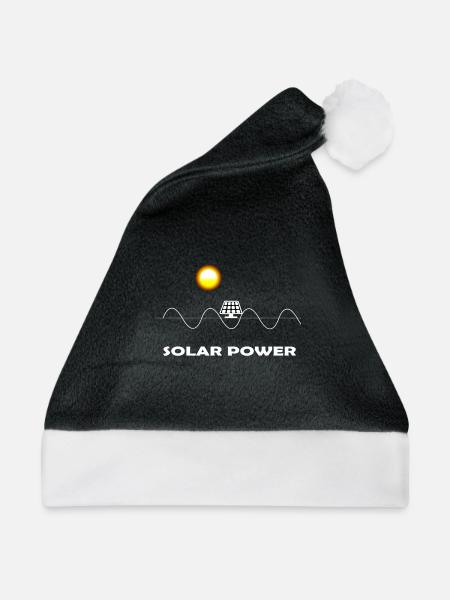 EKG Herzlinie Sinus Sonne Solarpanel erneuerbar - Weihnachtsmütze - Schwarz/Weiß - Vorne