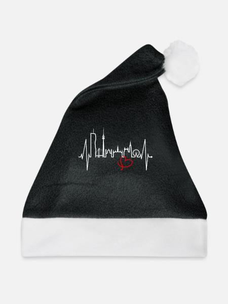 Wien Skyline Herzschlag Österreich Liebe Vienna - Weihnachtsmütze - Schwarz/Weiß