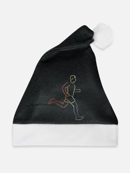 Lustiger Läufer Junge - Weihnachtsmütze - Schwarz/Weiß