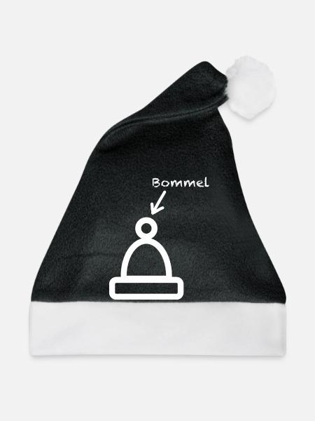Bommel Mütze, Mützendesign - Weihnachtsmütze - Schwarz/Weiß - Vorne