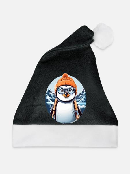Süßer Pinguin - Weihnachtsmütze - Schwarz/Weiß