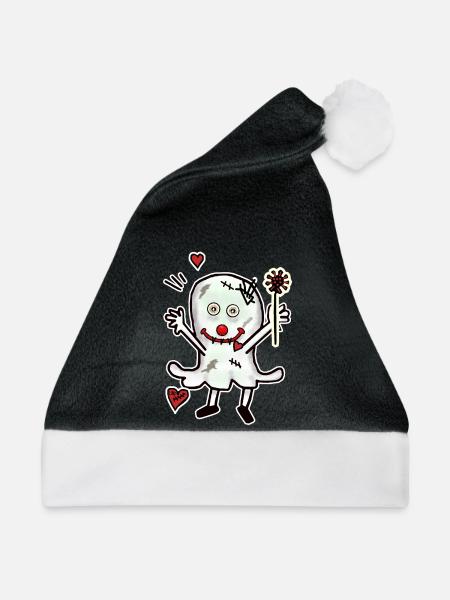Halloween Gespenst Liebe Liebeskummer Herzschmerz - Weihnachtsmütze - Schwarz/Weiß - Vorne