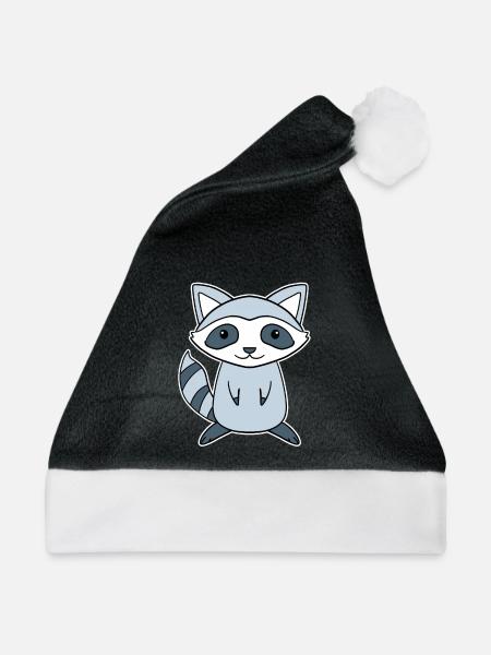 Waschbär - Weihnachtsmütze - Schwarz/Weiß