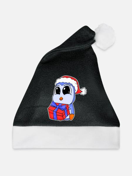 Baby Pinguin Weihnachten - Weihnachtsmütze - Schwarz/Weiß