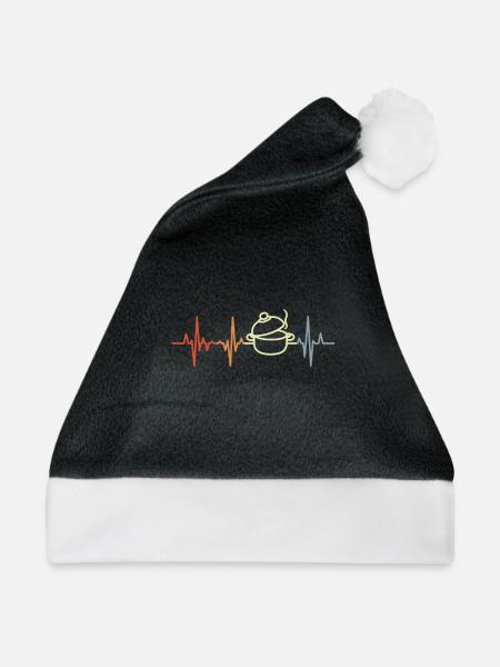 Kochtopf Herzklopfen - Weihnachtsmütze - Schwarz/Weiß