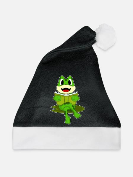 Frosch Nerd Buch - Weihnachtsmütze - Schwarz/Weiß