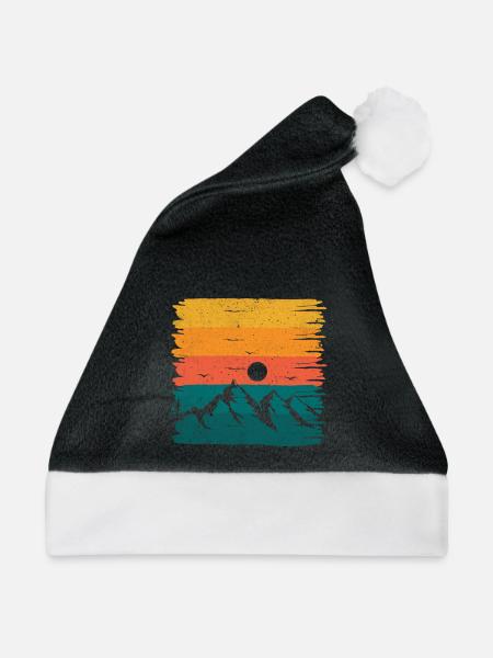Retro-Halterung - Weihnachtsmütze - Schwarz/Weiß