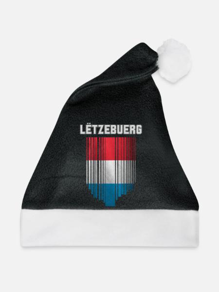 Flagge von Luxemburg - Weihnachtsmütze - Schwarz/Weiß