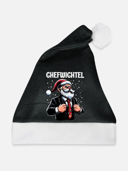 Chefwichtel Weihnachts Gnome - Weihnachtsmütze - Schwarz/Weiß - Vorne