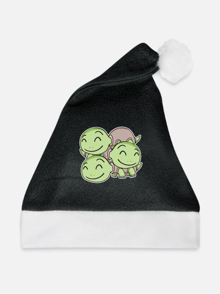 Schildkröte Motiv - Weihnachtsmütze - Schwarz/Weiß
