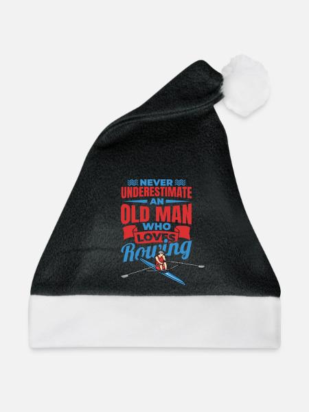 Never Underestimate An Old Rower - Weihnachtsmütze - Schwarz/Weiß