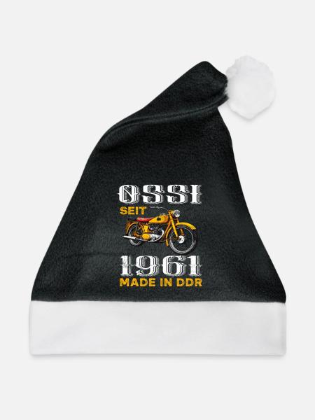 Ossi Ostdeutschland DDR 1961 Geburtstag Spruch - Weihnachtsmütze - Schwarz/Weiß - Vorne