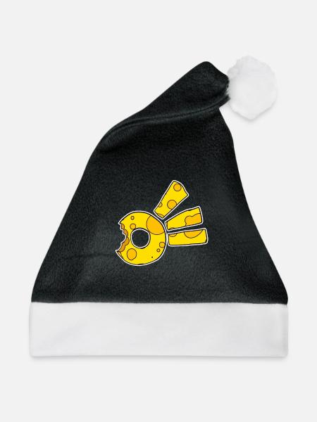 Käse Komet Symbol - Weihnachtsmütze - Schwarz/Weiß - Vorne