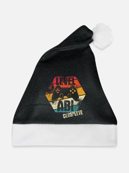 ABI - Level complete - Controller - Gamer - Weihnachtsmütze - Schwarz/Weiß