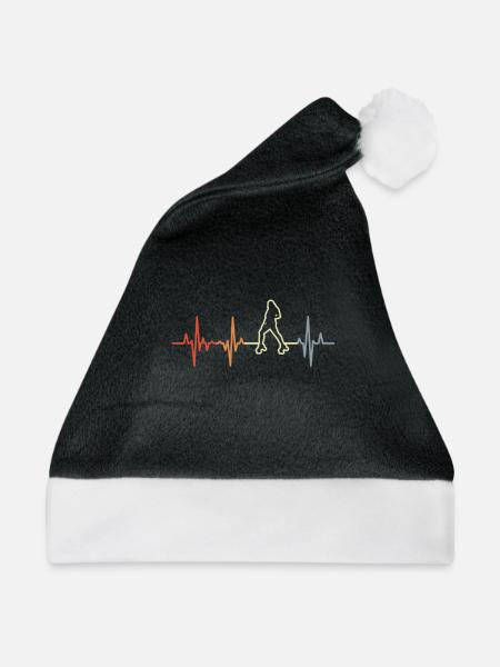 Mädchen Roller Skater Herzklopfen - Weihnachtsmütze - Schwarz/Weiß