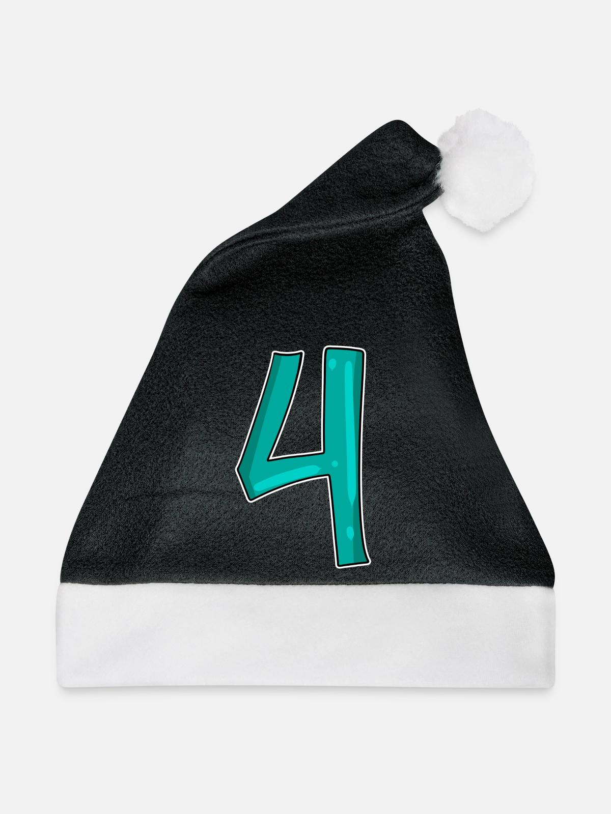4 - Weihnachtsmütze - Schwarz/Weiß - Vorne