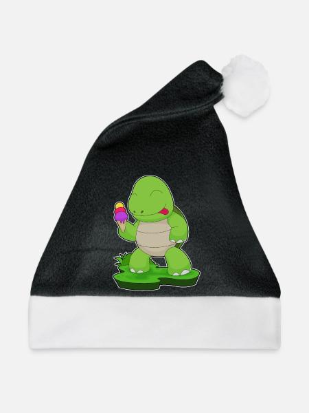 Schildkröte Waffeleis - Weihnachtsmütze - Schwarz/Weiß - Vorne