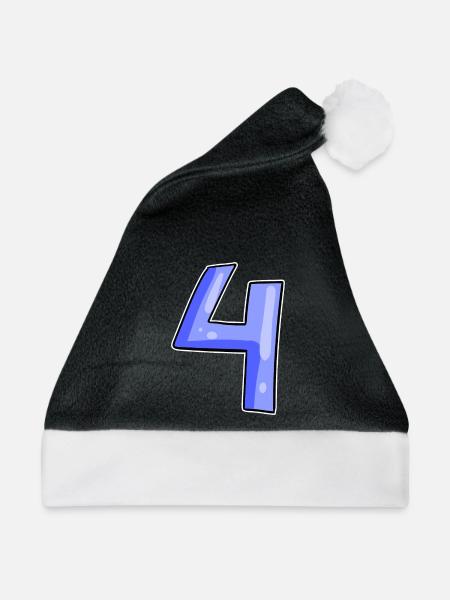 4 - Vier - Weihnachtsmütze - Schwarz/Weiß - Vorne