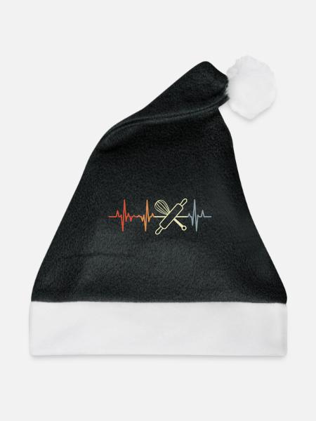 Nudelrolle Herzlinie - Weihnachtsmütze - Schwarz/Weiß