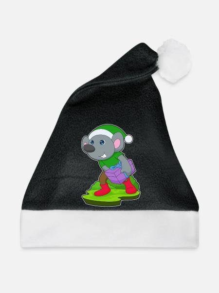 Maus Weihnachten Paket - Weihnachtsmütze - Schwarz/Weiß