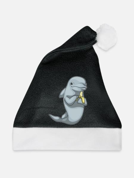Delfin Banane  - Weihnachtsmütze - Schwarz/Weiß