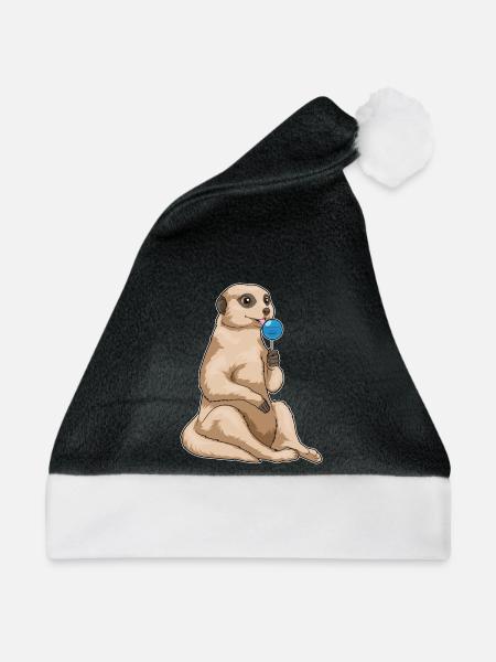 Erdmännchen Lutscher - Weihnachtsmütze - Schwarz/Weiß