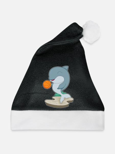 Delfin Basketballspieler Basketball - Weihnachtsmütze - Schwarz/Weiß