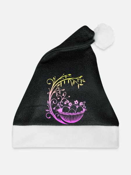 Ostern Osterkorb Osternest - Weihnachtsmütze - Schwarz/Weiß