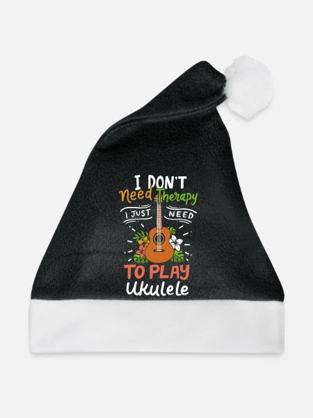 Ukulele Ukulele-Spieler - Weihnachtsmütze - Schwarz/Weiß