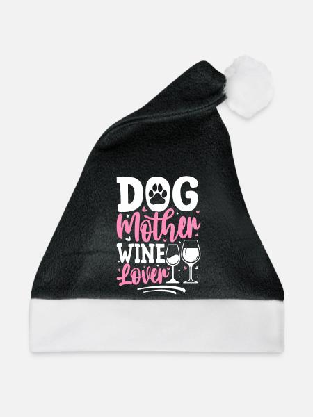 Hundemutter, Weinliebhaberin - Weihnachtsmütze - Schwarz/Weiß