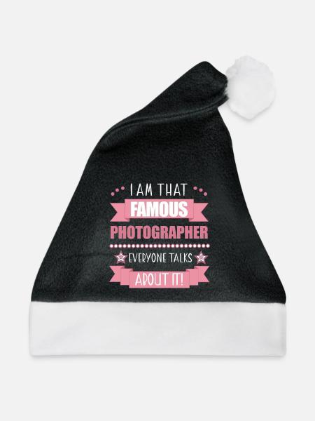 Fotografin Beruf Damen Geschenk - Weihnachtsmütze - Schwarz/Weiß