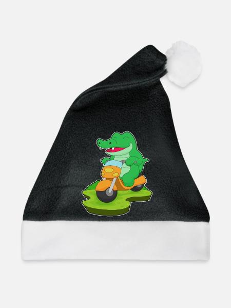 Krokodil Motorroller - Weihnachtsmütze - Schwarz/Weiß