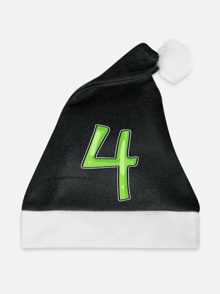 4 - Vier Grün - Weihnachtsmütze - Schwarz/Weiß