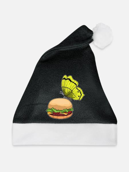 Schmetterling Cheeseburger - Weihnachtsmütze - Schwarz/Weiß