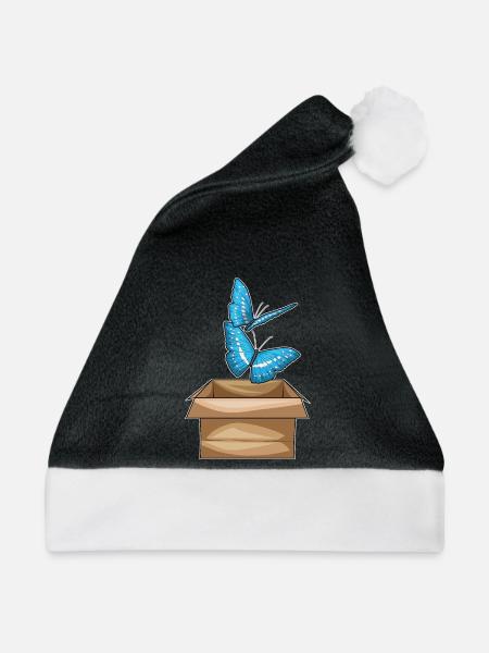 Schmetterling Karton - Weihnachtsmütze - Schwarz/Weiß - Vorne