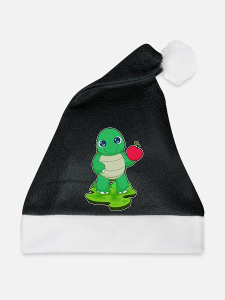Schildkröte Apfel  - Weihnachtsmütze - Schwarz/Weiß