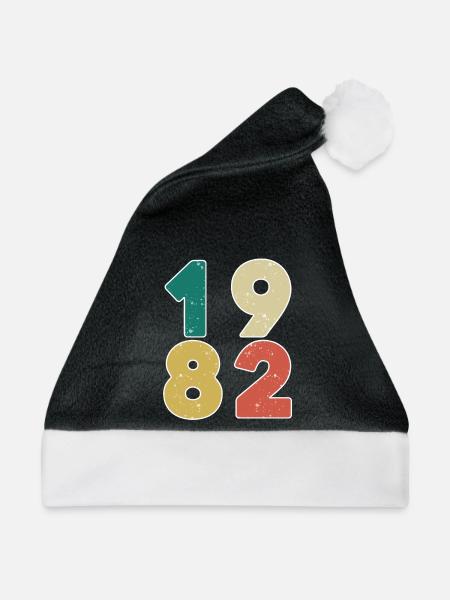 1982 - Jahrgang 1982 - Baujahr 1982 - Weihnachtsmütze - Schwarz/Weiß - Vorne