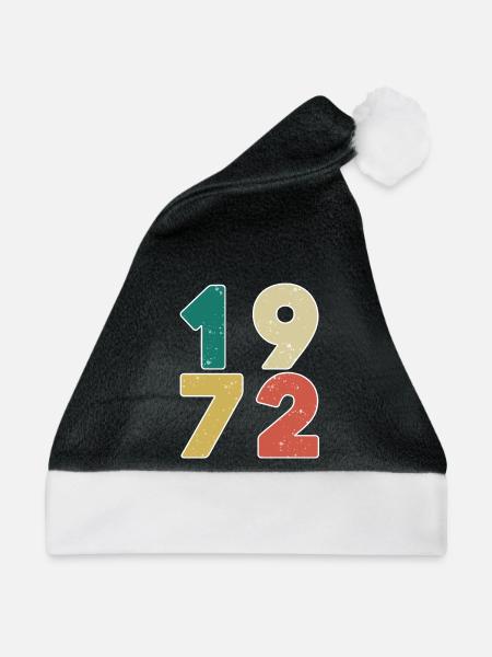 1972 - Jahrgang 1972 - Baujahr 1972 - Weihnachtsmütze - Schwarz/Weiß - Vorne