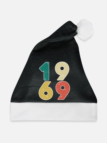 1969 - Jahrgang 1969 - Baujahr 1969 - Weihnachtsmütze - Schwarz/Weiß - Vorne