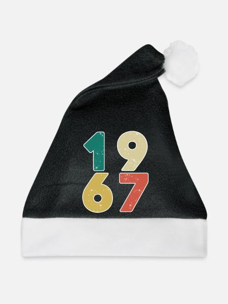 1967 - Jahrgang 1967 - Baujahr 1967 - Weihnachtsmütze - Schwarz/Weiß - Vorne