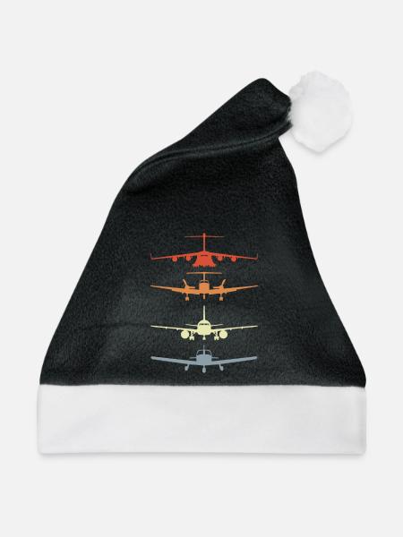 Vintage Flugzeugmodelle - Weihnachtsmütze - Schwarz/Weiß