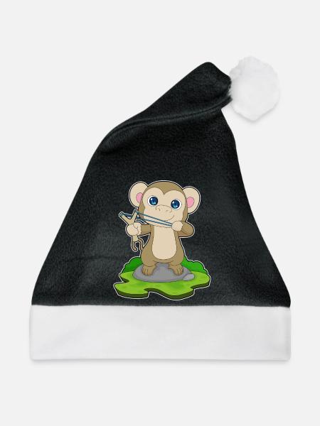 Affe Steinschleuder - Weihnachtsmütze - Schwarz/Weiß