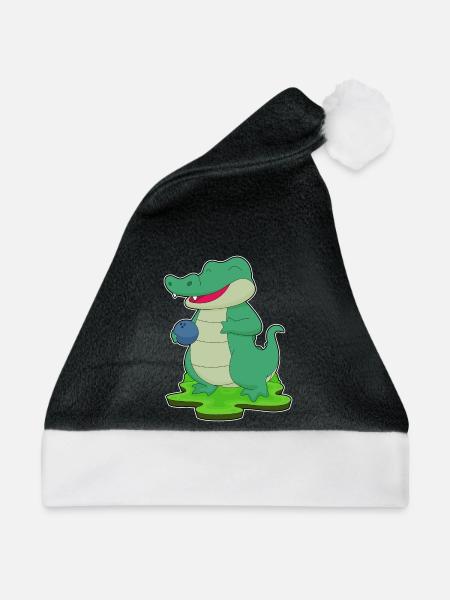 Krokodil Bowling Bowlingkugel - Weihnachtsmütze - Schwarz/Weiß