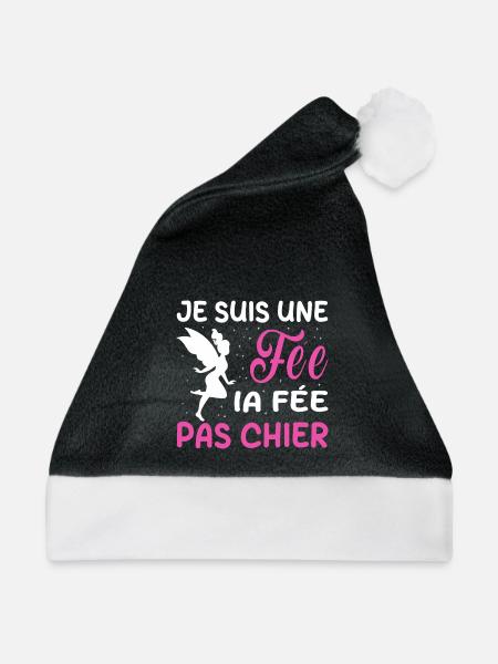 Ich bin eine Fee, die Fee, nicht Scheiße - Weihnachtsmütze - Schwarz/Weiß - Vorne