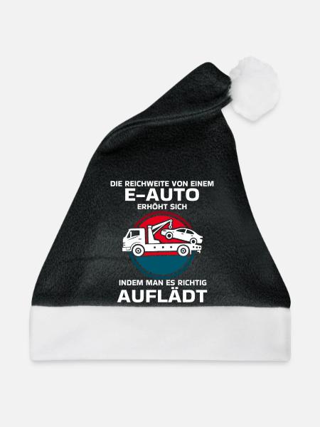 Elektroauto Laden Humor - Weihnachtsmütze - Schwarz/Weiß