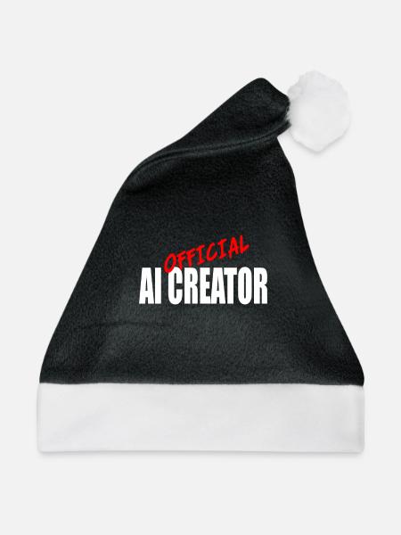 Offizielles AI Creator Grafikdesign - Weihnachtsmütze - Schwarz/Weiß