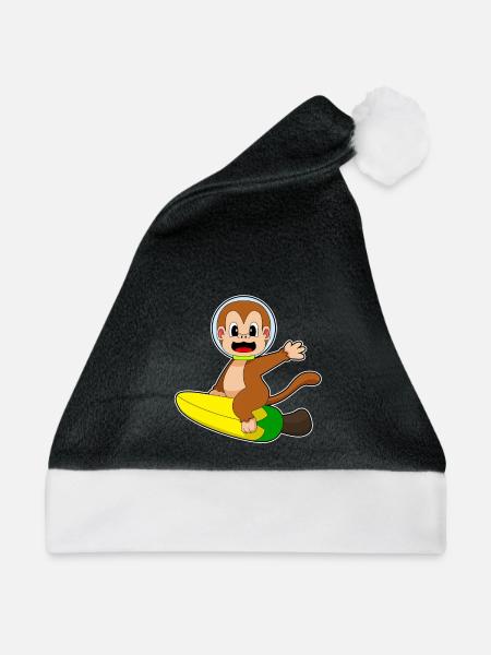 Affe Banane - Weihnachtsmütze - Schwarz/Weiß