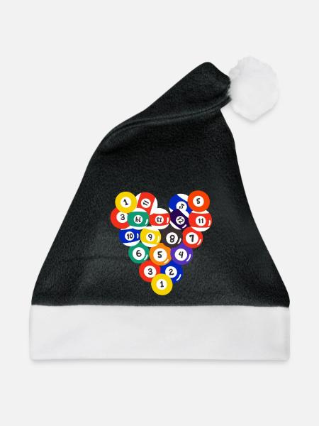 Pool Billardkugeln - Weihnachtsmütze - Schwarz/Weiß