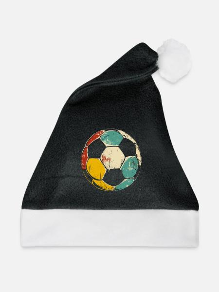 Fußball Illustration - Weihnachtsmütze - Schwarz/Weiß