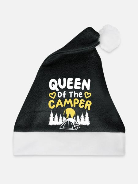 Camping Camper Queen - Weihnachtsmütze - Schwarz/Weiß